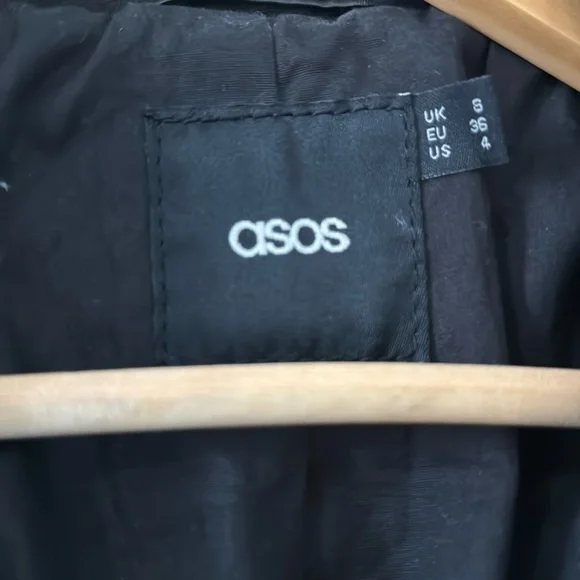 Asos Genuine Leather Moto/Biker Jacket Sz 4 quilted detailing - Picture 5 of 12